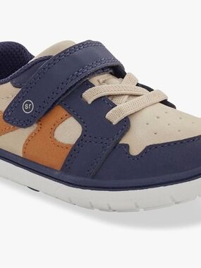 Stride Rite Navy, Tan & Beige Hook-and-Loop Kids Sneaker
